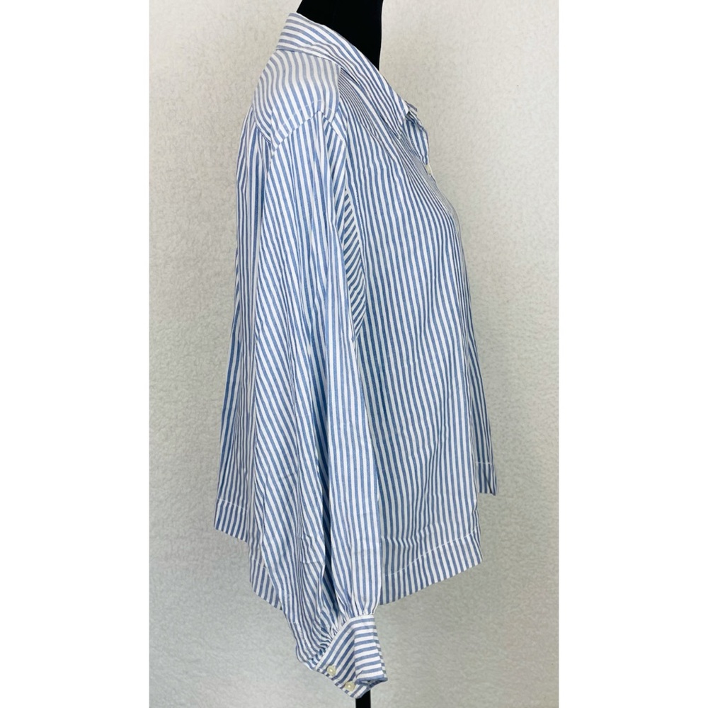 CURRENT/ELLIOTT • The Emmy Striped Half-Placket Long Sleeve Blouse, 2 - Picture 6 of 16